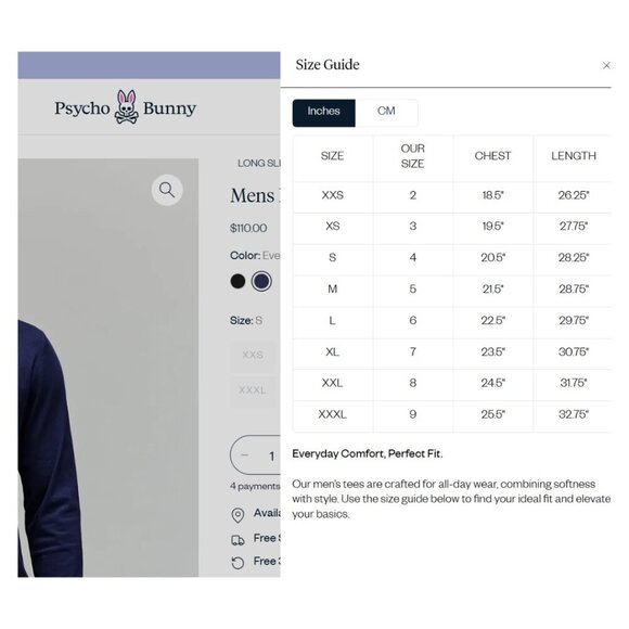 NEW! Psycho Bunny | Sacramento Long Sleeve Tee In Brilliant Red - Picture 13 of 13